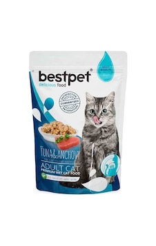Bestpet Ton Balıklı ve Hamsili Jelly Pouch Yetişkin Kedi Yaş Maması 85 G Bestpet Ton Balıklı ve Hamsili Jelly Pouch Yetişkin Kedi Yaş Maması 85 G