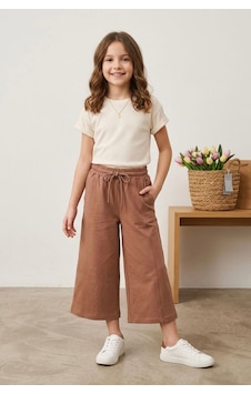 Miniğimin Cicileri Basic Kapri Kız Çocuk Oversize Alt - Kahve... Kahverengi Miniğimin Cicileri Basic Kapri Kız Çocuk Oversize Alt - Kahve... Kahverengi