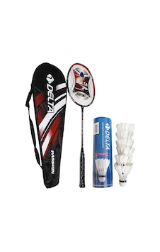 Fiberglass Tek Parça Badminton Raketi + Çantası + 6 Adet Kaz Tüyü Deluxe Badminton Topu Seti Fiberglass Tek Parça Badminton Raketi + Çantası + 6 Adet Kaz Tüyü Deluxe Badminton Topu Seti