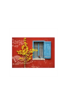 Kırmızı Duvar Ve Pencere Dekoratif Ahşap Tablo Kırmızı Duvar Ve Pencere Dekoratif Ahşap Tablo