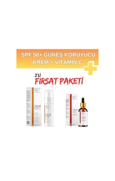 Zalix Koruyucu Güneş Kremi SPF50+ 50 ML + Vitamin C Complex Serum 30 ML
