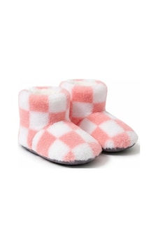 Çocuk Ve Bebek Panduf, Kışlık Peluş Bot, Sıcak Tutan, Kaymaz Tabanlı Ev İçi Patik - Pembe Kareli Çocuk Ve Bebek Panduf, Kışlık Peluş Bot, Sıcak Tutan, Kaymaz Tabanlı Ev İçi Patik - Pembe Kareli