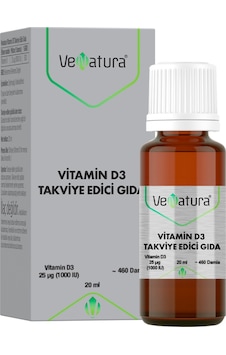 VeNatura Vitamin D3 Takviye Edici Gıda 1000 IU 460 Damla 20 ml VeNatura Vitamin D3 Takviye Edici Gıda 1000 IU 460 Damla 20 ml