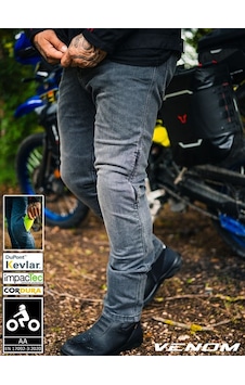 Venom Motosiklet Pantolon Grey Korumalı Kevlar Likralı Kot Motorcu Pantolonu Gri Venom Motosiklet Pantolon Grey Korumalı Kevlar Likralı Kot Motorcu Pantolonu Gri