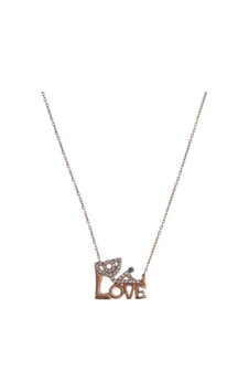 925 Ayar Gümüş Love Rose Pembe Altın Gümüş Kolye 925 Ayar Gümüş Love Rose Pembe Altın Gümüş Kolye