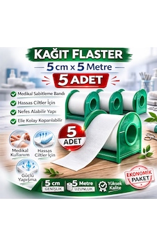Hemengo Kağıt Flaster 5 Cm X 5 M 5 Adet Medikal Sabitleme Bandı Hassas Ciltler İçin Hmngobzs Hemengo Kağıt Flaster 5 Cm X 5 M 5 Adet Medikal Sabitleme Bandı Hassas Ciltler İçin Hmngobzs