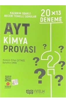 AYT Kimya Provası 20 x 13 Deneme - Behattin Emre - Nitelik Yayınları AYT Kimya Provası 20 x 13 Deneme - Behattin Emre - Nitelik Yayınları