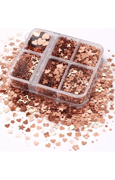Rose Gold Metallic Mix Nail Glitter Box Rose Gold Metallic Mix Nail Glitter Box