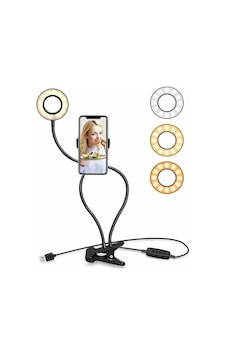 Led Ring Light Youtuber Stüdyo Işığı Akrobat Selfie Led Masa Lamba 3 Renk Işıklı 2in1 Telefon Tutucu Led Ring Light Youtuber Stüdyo Işığı Akrobat Selfie Led Masa Lamba 3 Renk Işıklı 2in1 Telefon Tutucu