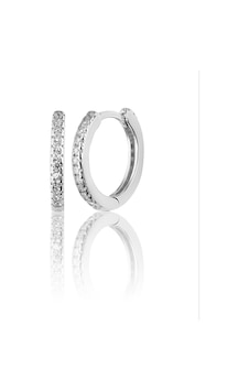 Zanaatsilver 925 Ayar Gümüş Rodyum Kaplama Halka Küpe 14 MM Zanaatsilver 925 Ayar Gümüş Rodyum Kaplama Halka Küpe 14 MM