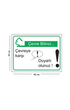 Metal Çevre Bilinci Çevreye Karşı Duyarlı Olunuz 30x40 Cm A3 Uyarı İş Güvenliği Levhası Metal Çevre Bilinci Çevreye Karşı Duyarlı Olunuz 30x40 Cm A3 Uyarı İş Güvenliği Levhası