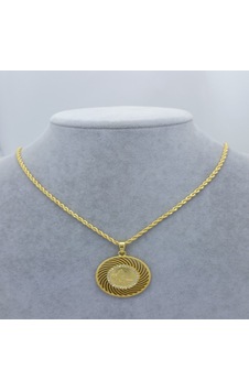 Yeni Sezon Vip Özel Seri 22 Ayar Altın Kaplama Burgu Zincir'li Osmanlı Tuğra'lı Kadın Kolye Gold
