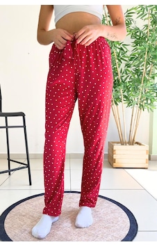 Farya Home Dreamy Soft Kadife Dokulu Desenli Süet Pijama Altı Pantolon Bordo Farya Home Dreamy Soft Kadife Dokulu Desenli Süet Pijama Altı Pantolon Bordo