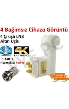 EYEPC 4'Lü Quad 4 Çıkışlı Full HD 3D 4K Ultra HD 5 F LNB EYEPC 4'Lü Quad 4 Çıkışlı Full HD 3D 4K Ultra HD 5 F LNB
