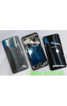 Gmr Casper Via A3 Plus Orta Kasa + Arka Kapak Pil Batarya Kapağı Gümüş