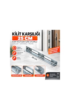 Kilit Karşılığı Köşebent Çinko 25 Cm Gri - 922944873