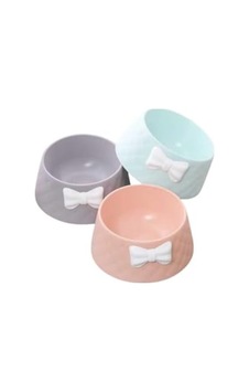 Zkra Shop Şık Desenli Fiyonklu Mama Kabı Kedi & Küçük Köpekler İçin Sevimli Ve Kaymaz Tasarım 105