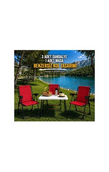 Holiday Kamp Seti Kamp Sandalyesi Kamp Masası Katlanır Kamp Piknik Seti 3 Sandalye 1 Masa Kırmızı Holiday Kamp Seti Kamp Sandalyesi Kamp Masası Katlanır Kamp Piknik Seti 3 Sandalye 1 Masa Kırmızı