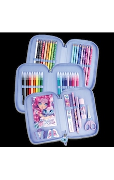 Taros Nebulous Stars-12501 3-tier Pencil Case Pembe Fermuar Çok Renkli