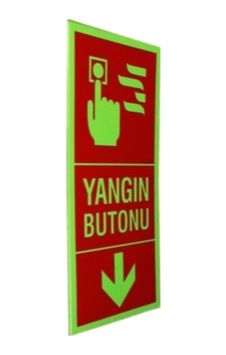 İzmir Fırça Lümen Işıldayan Levha Yangın Butonu 11,5 25cm