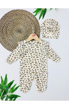Alpbebe Malawi Boneli Leopar Desen Önden Komple Çıtçıtlı Mevsimlik Tulum Set - Krem Krem Alpbebe Malawi Boneli Leopar Desen Önden Komple Çıtçıtlı Mevsimlik Tulum Set - Krem Krem