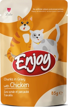 Enjoy Pouch Tavuklu Yaş Kedi Maması 85 Gr