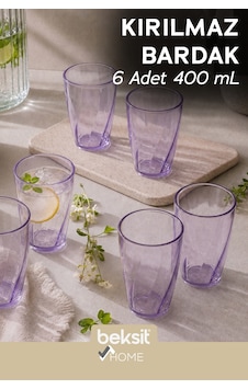 Home Glassy Kırılmaz Polikarbon 6'lı Bardak Lila 400 Ml Lila Lila Home Glassy Kırılmaz Polikarbon 6'lı Bardak Lila 400 Ml Lila Lila