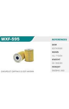 WINKEL WXF-595 Yağ Filtresi Antara / Captiva Cruze Epıca Lacetti / Nubira 1.4 16V 2.0 Cdtı 2.0D Eco WINKEL WXF-595 Yağ Filtresi Antara / Captiva Cruze Epıca Lacetti / Nubira 1.4 16V 2.0 Cdtı 2.0D Eco