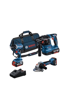 Bosch 18V Akülü Set GSR+GWS+GBH 3x 4.0Ah Akü + Şarj Aleti - 0615A5007L