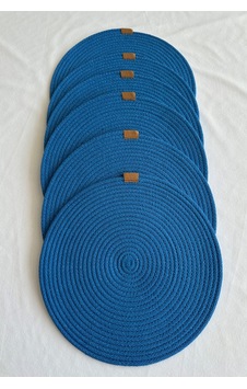 Yuvarlak Amerikan Servis Sofra Altlığı, Masa Dekoru Supla 33x33 6lı Mavi Yuvarlak Amerikan Servis Sofra Altlığı, Masa Dekoru Supla 33x33 6lı Mavi