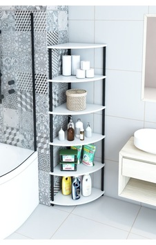 6 Raflı Köşe Banyo Dolabı Banyo Kileri Banyo Düzenleyici Banyo Rafı Üçgen Beyaz 6 Raflı Köşe Banyo Dolabı Banyo Kileri Banyo Düzenleyici Banyo Rafı Üçgen Beyaz