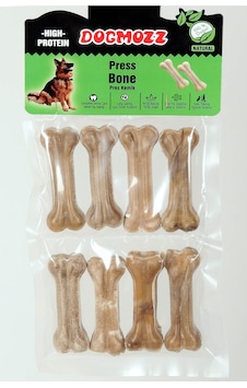 Dogmozz Premium Deri Pres Natural Köpek Kemiği 7 CM 8'li