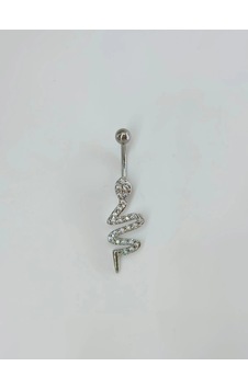 Yılan Detaylı Göbek Piercing Çok Renkli Yılan Detaylı Göbek Piercing Çok Renkli