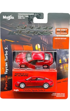 1/64 Speed Icons Koleksiyon Araçlar Porsche Taycan Turbo S Kırmız Çok Renkli