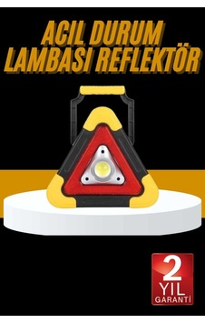 Reflektör Işıklı Ikaz Lambası Şarjlı Çok Fonksiyonlu Işıklı Üçgen Refle - Hs08372172-3