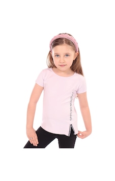 Toontoy Kids Toontoy Kız Bebek Baskılı Bisiklet Yaka Kısa Kollu Tişört - Yırtmaçlı Açık Lila Toontoy Kids Toontoy Kız Bebek Baskılı Bisiklet Yaka Kısa Kollu Tişört - Yırtmaçlı Açık Lila