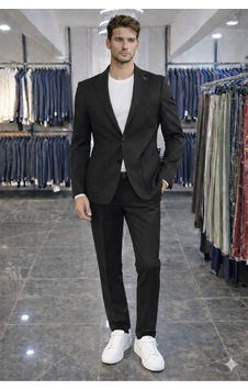 Tw Tonny White İtalyan Kesim Takım Elbise Spor Model Siyah