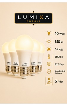 10 Watt 810 Lm Günışığı Renk Ampul 5 Adet