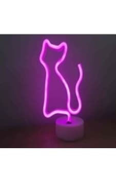Neon Işıklı Kedi Lamba Pil Ve Usb Pembe Işık Mz6200-260 Çok Renkli Neon Işıklı Kedi Lamba Pil Ve Usb Pembe Işık Mz6200-260 Çok Renkli
