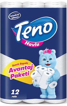 Teno Ultra Kağıt Havlu Çift Katlı 12 Li Paket (2PK*6) (Avantaj Pk Teno Ultra Kağıt Havlu Çift Katlı 12 Li Paket (2PK*6) (Avantaj Pk