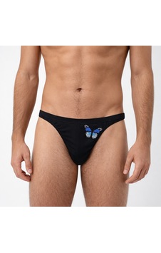 Bonbon Erkek Mavi Kelebek Nakışlı Siyah Renk String Külot Bb2292 Bonbon Erkek Mavi Kelebek Nakışlı Siyah Renk String Külot Bb2292