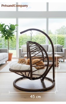 El Örgüsü Kedi Salıncağı Kahverengi Hamak Ve Yatak, Kadın Emeği Lüks Tasarım Kedi Evi, Minderli