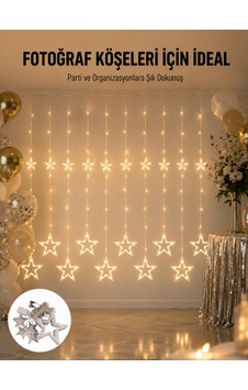 Dekoratif Yıldız Peri Led Perde 3x3 Metre Ortam Işığı Yeni Nesil Çokrenkli Dekoratif Yıldız Peri Led Perde 3x3 Metre Ortam Işığı Yeni Nesil Çokrenkli