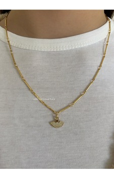 Minimal Gold Yelpaze Kolye Altın Altın Minimal Gold Yelpaze Kolye Altın Altın