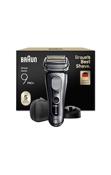 Braun Series 9 Pro+ Erkek Elektrikli Tıraş Makinesi, 5+1 Ultra İnce Bıçaklar, Elektrikli Tıraş Makinesi, 60 Dakika Pil Ömrüne Sahip Tıraş Makinesi, Şarj Standı, Islak Ve Kuru Tıraş Makinesi, Almanya'da Üretilmiştir, 9617si, Gümüş