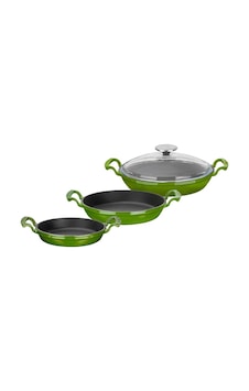Lava Döküm Sahan Seti 16-20-24 Cm - Profesyonel Lezzet Koleksiyonu Çok Renkli