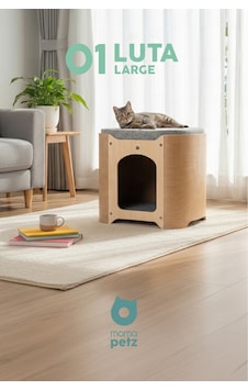 Mamapetz - Ahşap Kedi Ve Küçük Irk Köpek Kulübe Ve Yatağı Luta Large - Doğal Ahşap Mamapetz - Ahşap Kedi Ve Küçük Irk Köpek Kulübe Ve Yatağı Luta Large - Doğal Ahşap