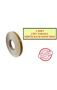 Çift Taraflı Köpük Bant Havana-beyazı 18mmx20mt Çift Taraflı Köpük Bant Havana-beyazı 18mmx20mt