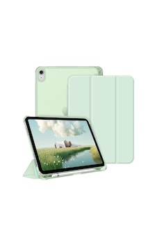Apple iPad Uyumlu Air 11inç M2/m3 2025-2024 İle Uyumlu Kılıf Cover Kalem Bölmeli Pc Case Açık Yeşil Sku: Zeusb0g25qmy1x Arka Kapak