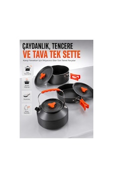 Kamp Pişirme Seti Hafif Alüminyum Tencere Tava Çaydanlık Piknik Ve Karavan Mutfak Seti Renk Renk Kamp Pişirme Seti Hafif Alüminyum Tencere Tava Çaydanlık Piknik Ve Karavan Mutfak Seti Renk Renk